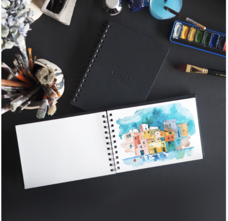 Rhodia aquarel album CP spiraal gebonden 21x21 cm