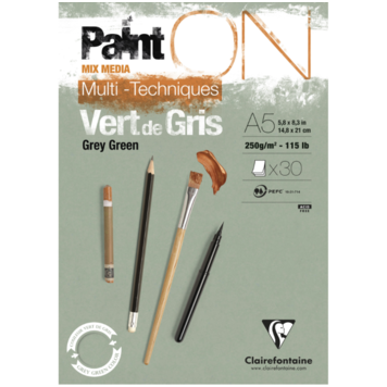 Clairefontaine PaintON Vert de Gris mixed media