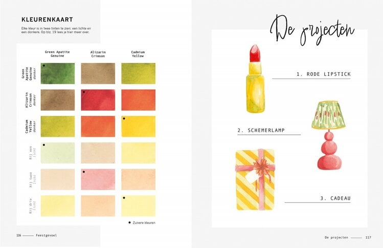 Librero boek, aquarelleren met 3 kleuren - Katie Putt