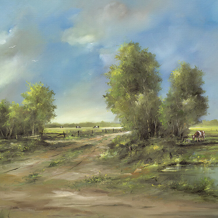 Art Revisited Out in the fields - mapje met 8 kaarten van Jan Kooistra