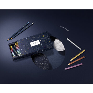 Caran d'Ache Cosmic blue - mixed media metallic set