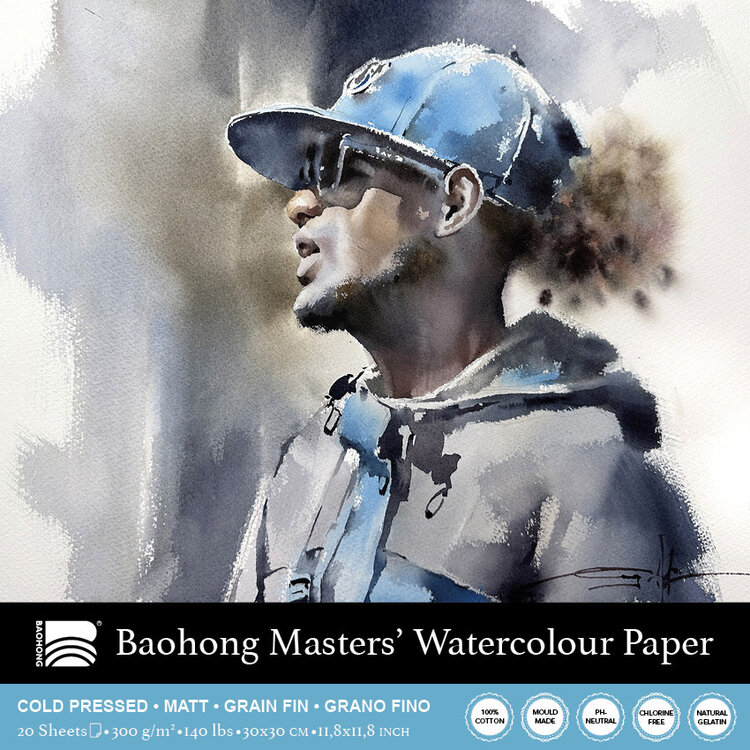Baohong The Masters' Choice Artist aquarelblok cold pressed  - vierkant