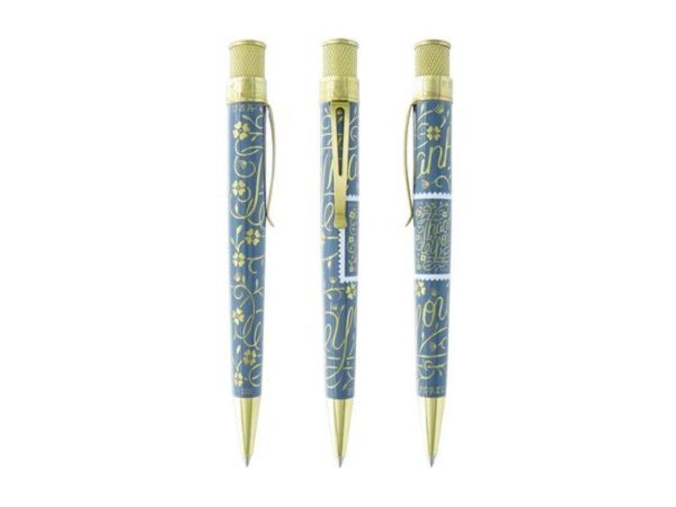 Retro 51 ballpoint US Mail thank you - blue gray