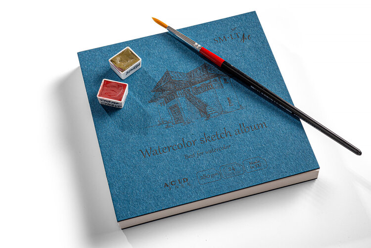 SM.LT Art Watercolor aquarelboekje 14x14 cm