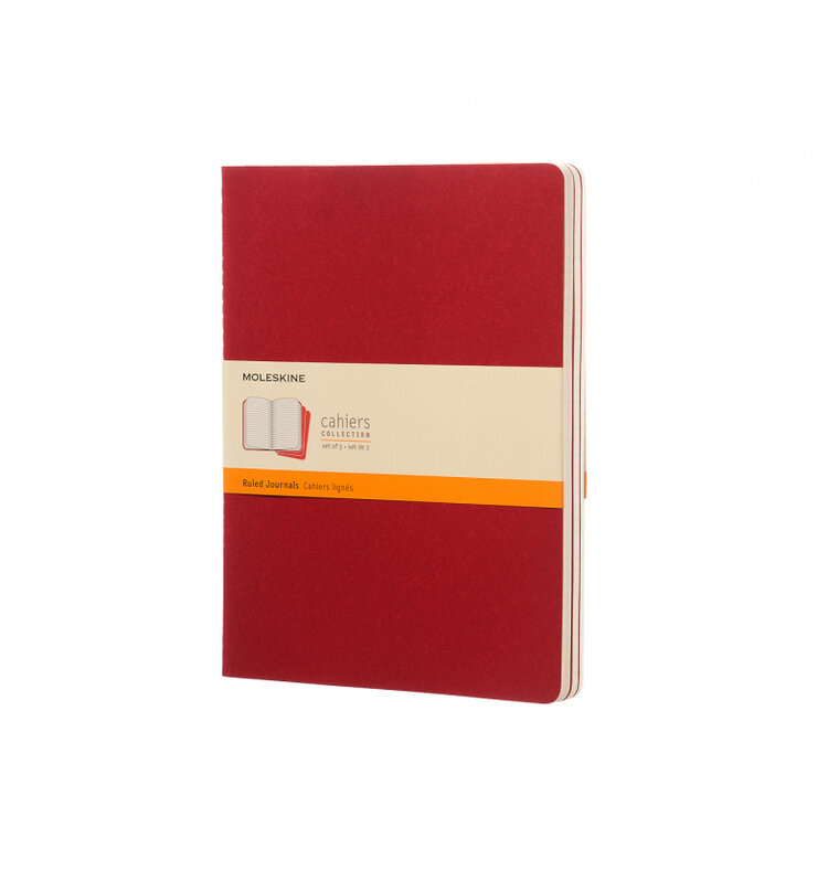 Moleskine Cahiers collection - set 3 journals (cranberry red)