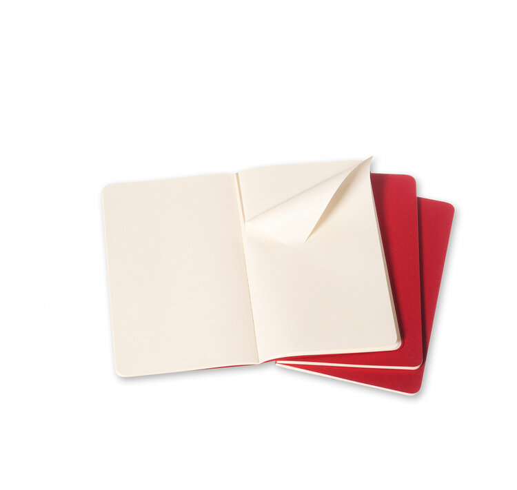 Moleskine Cahiers collection - set 3 journals (cranberry red)