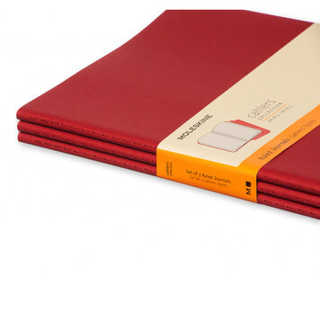 Moleskine Cahiers collection - set 3 journals (cranberry red)