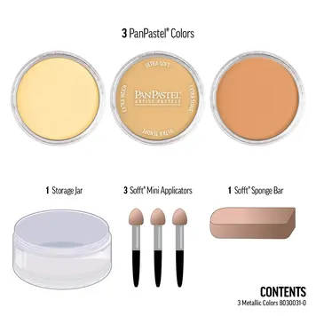 PanPastel (Golden) metallic starter set (3) + Sofft Tools