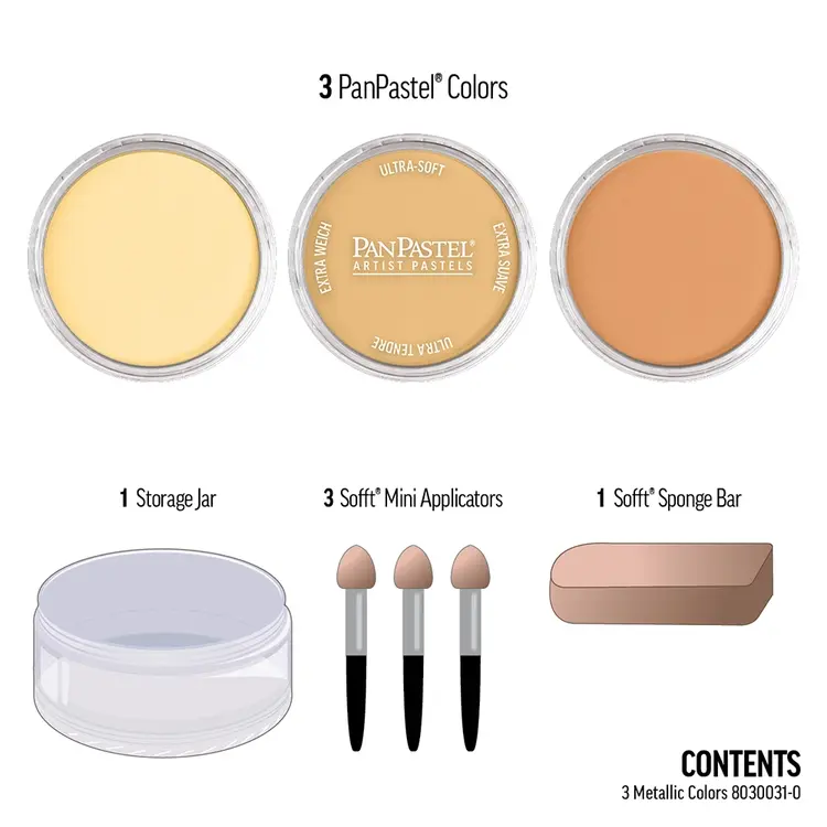 PanPastel (Golden) metallic starter set (3) + sofft tools