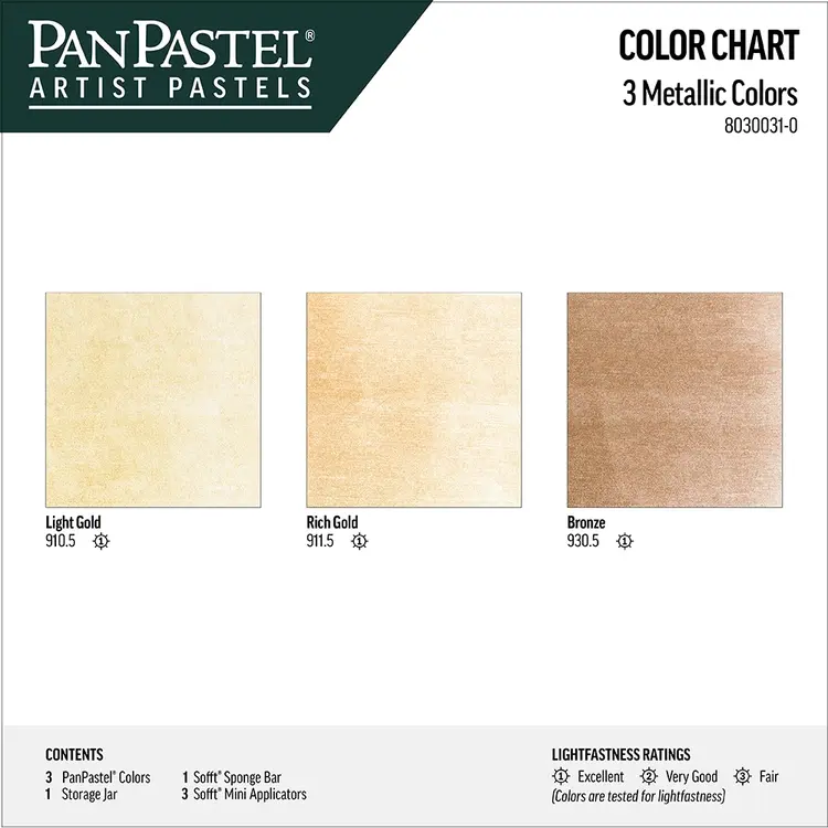 PanPastel (Golden) metallic starter set (3) + sofft tools