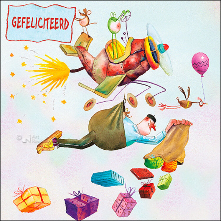 Art Revisited kunstkaart Marius van Dokkum - gefeliciteerd