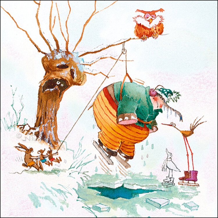 Art Revisited kunstkaart Marius van Dokkum - geluk bij een ongeluk