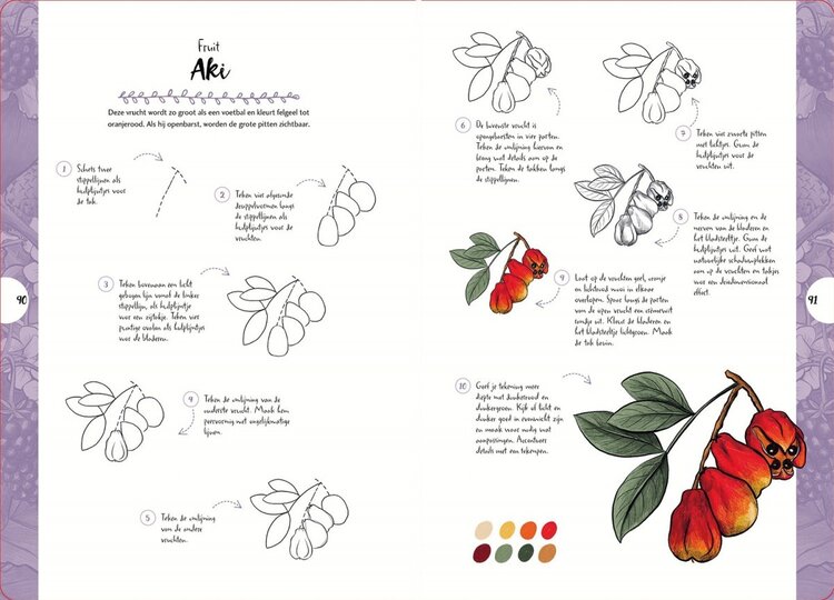 Librero boek Wilde bloemen en planten (tekenen in 10 stappen) - Justine Lecouffe