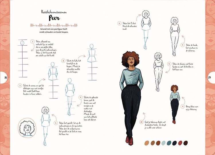 Librero boek: lichaamsposes (tekenen in 10 stappen) - Justine Lecouffe