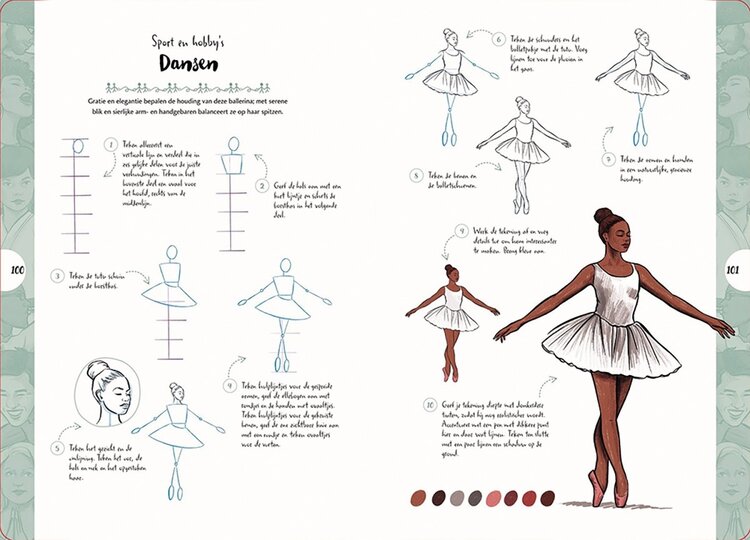 Librero boek: lichaamsposes (tekenen in 10 stappen) - Justine Lecouffe