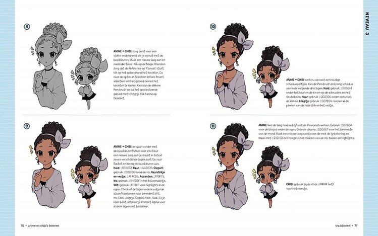 Librero boek, Anime en chibi's tekenen - Yoai