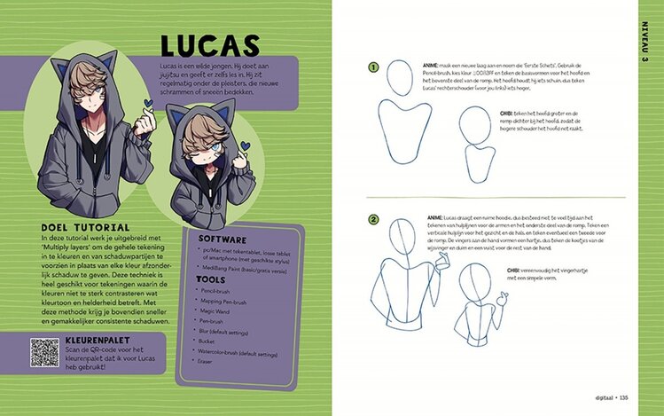 Librero boek, Anime en chibi's tekenen - Yoai