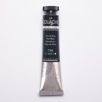 Sennelier 759 mars black  - gouache 21ml extra fine