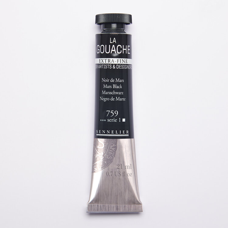 Sennelier 759 mars black  - gouache 21ml extra fine