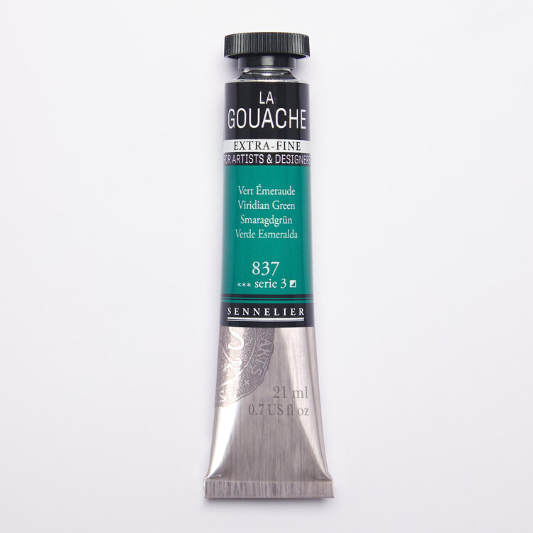 Sennelier 837 viridian green  - gouache 21ml extra fine