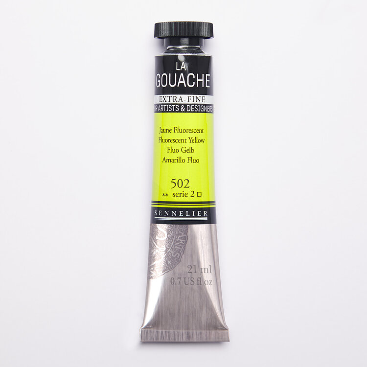 Sennelier 502 fluorescent yellow  - gouache 21ml extra fine