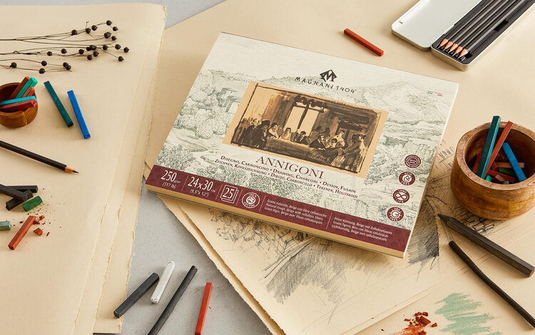 Magnani 1404 Annigoni tekenblok - bruin papier