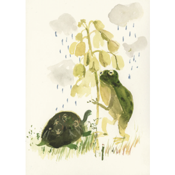 Ping He Art true friends - wenskaart met envelop