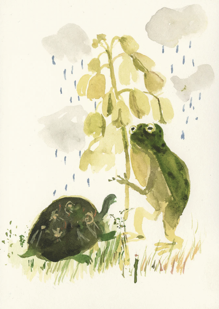 Ping He Art true friends - wenskaart met envelop