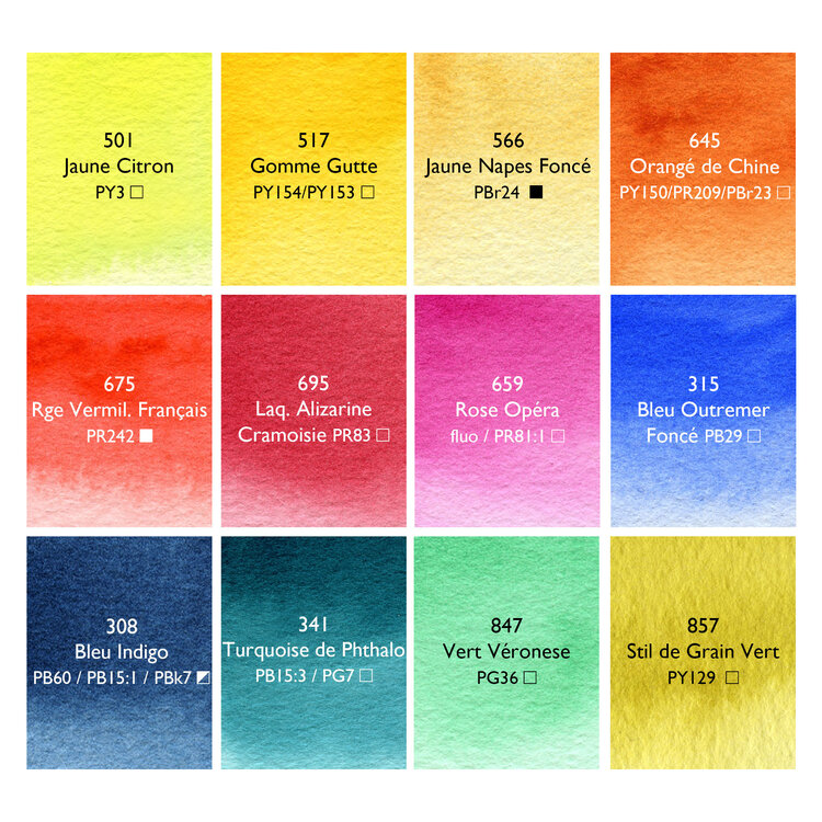 Sennelier aquarelverf Marie Boudon 12 napjes