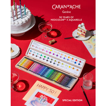 Caran d'Ache Neocolor II 50 jaar (50) in houten kist Limited Edition