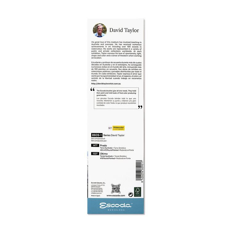 Escoda Artist aquarel penselenset David Taylor