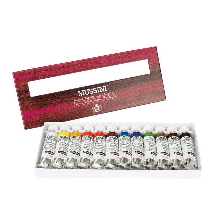 Schmincke (Mussini) olieverf set 12x 15ml
