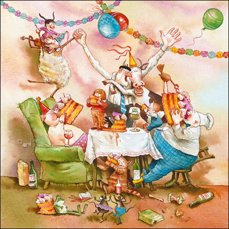 Art Revisited kunstkaart / wenskaart Marius van Dokkum - gebak!