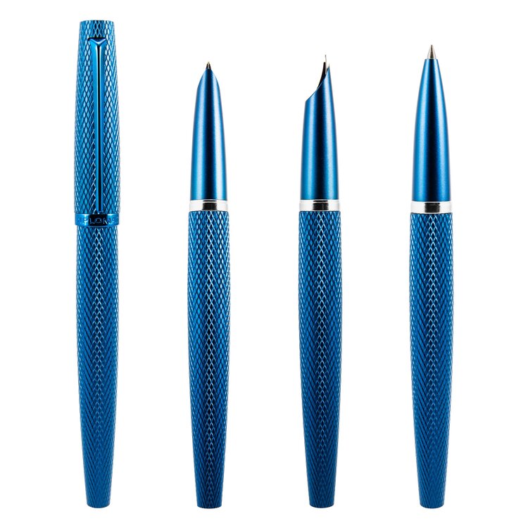 Diplomat vulpen Viper blue guilloche (F/M)
