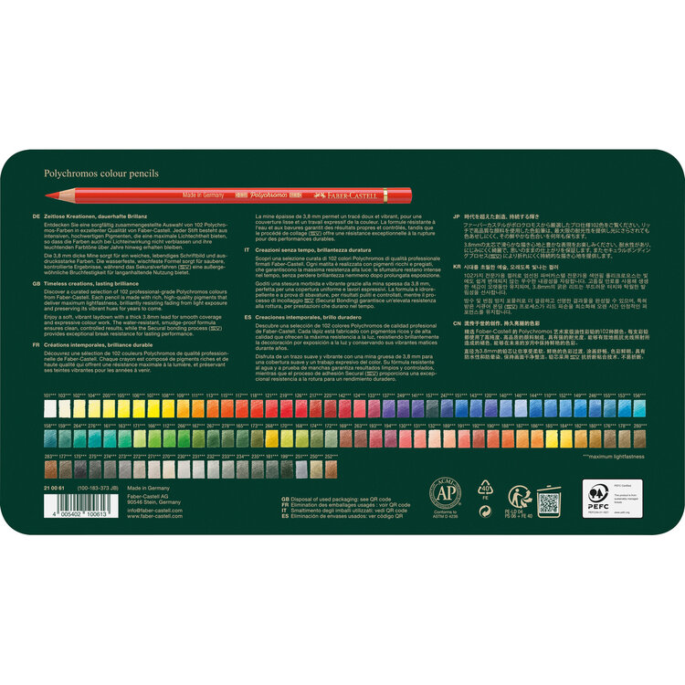 Faber Castell Polychromos kleurpotloden Lightfast assortiment