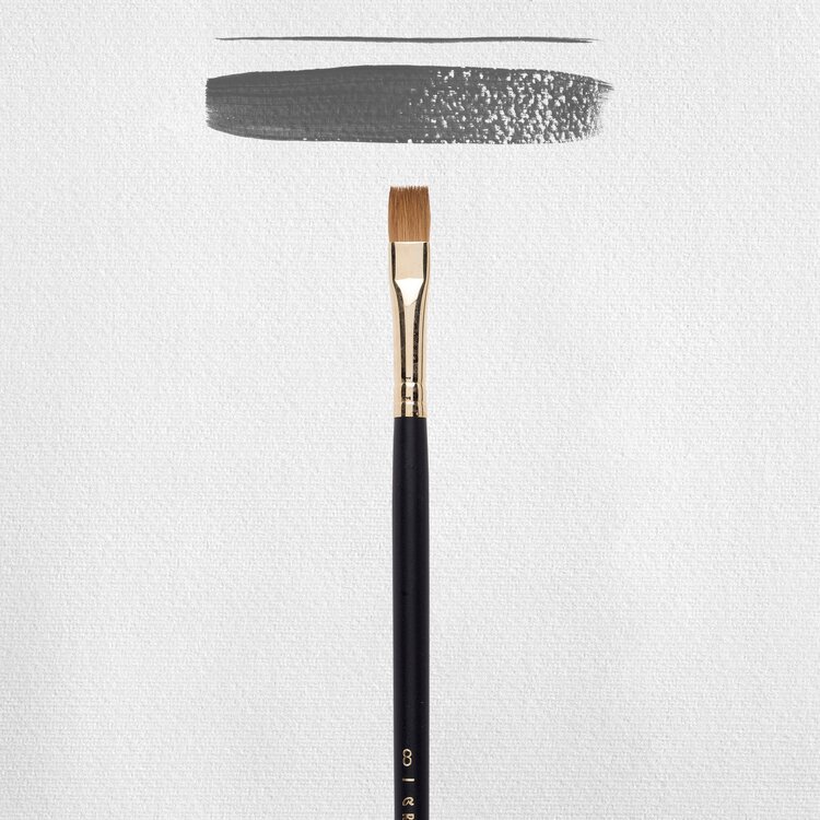 Rembrandt plat penseel rood marterhaar #8 (240) korte steel