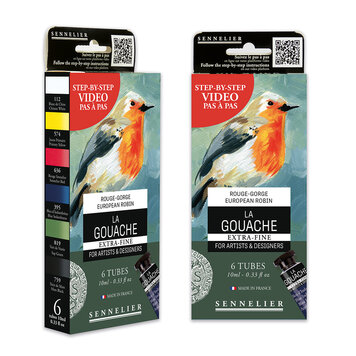 Sennelier European robin - gouache extra fine - set 6x 10ml