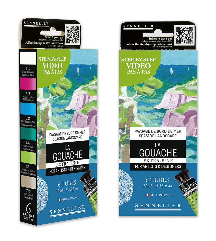 Sennelier zeezicht - gouache extra fine - set 6x 10ml