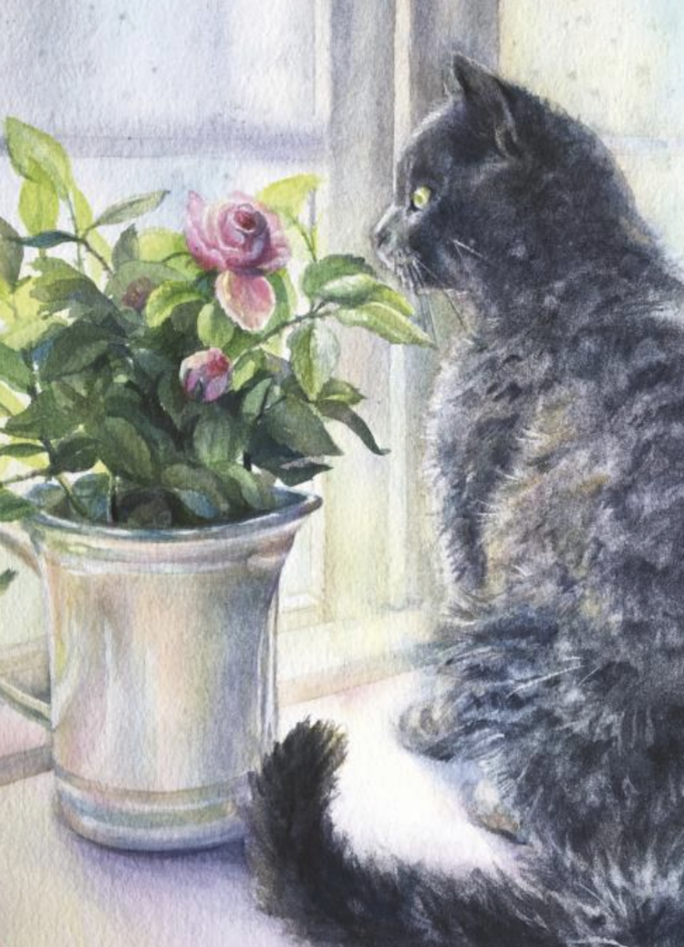 ART group wenskaarten (10) poes in stilleven