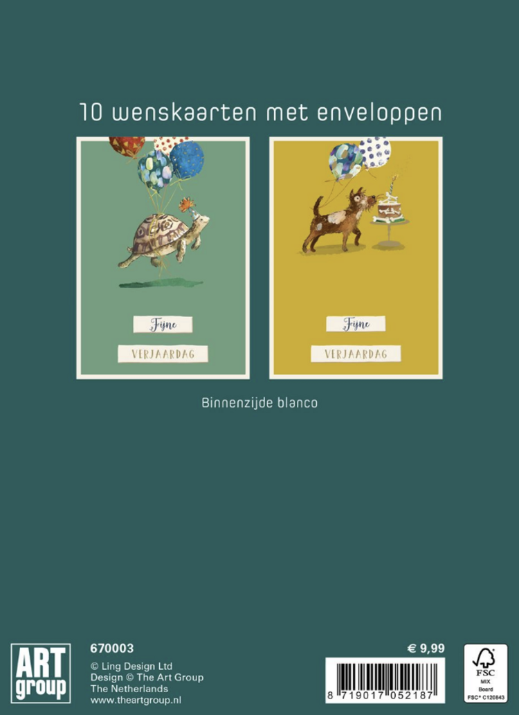 ART group wenskaarten - verjaardag (schildpad - hond) (10)