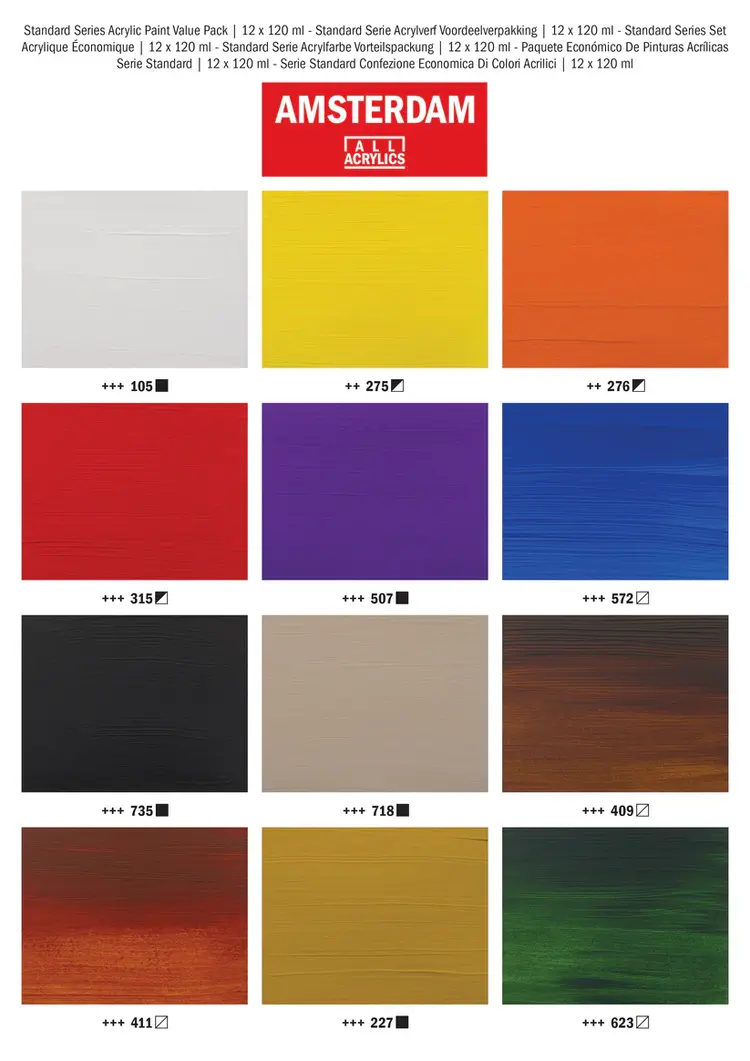 Amsterdam acrylverf VALUE pack 12x 120ml