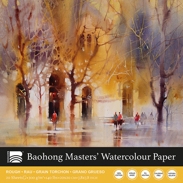 Baohong The Masters' Choice Artist aquarelblok ROUGH - vierkant