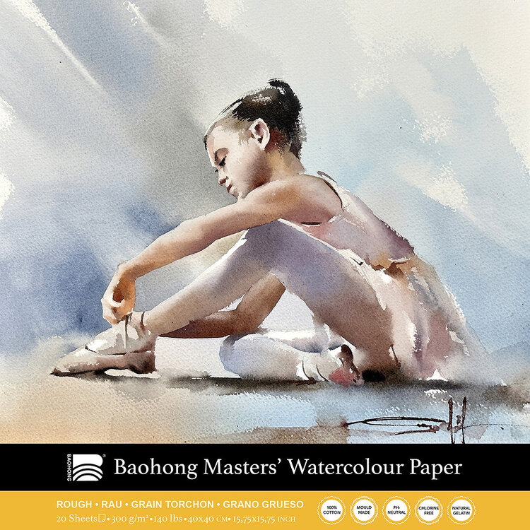 Baohong The Masters' Choice Artist aquarelblok ROUGH - vierkant