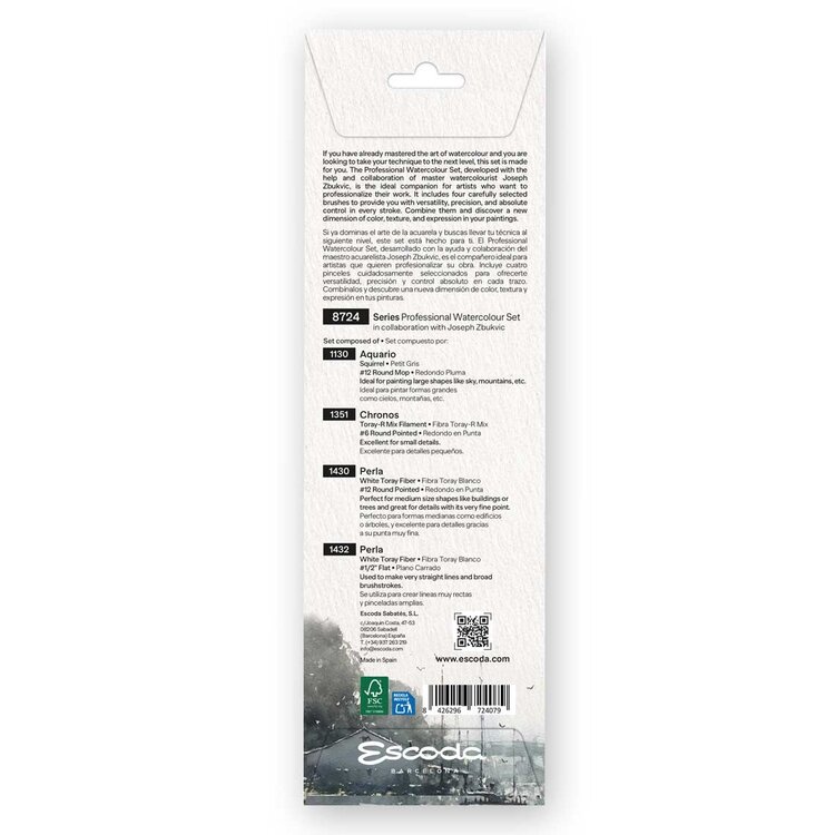 Escoda professional watercolour set aquarelpenselen