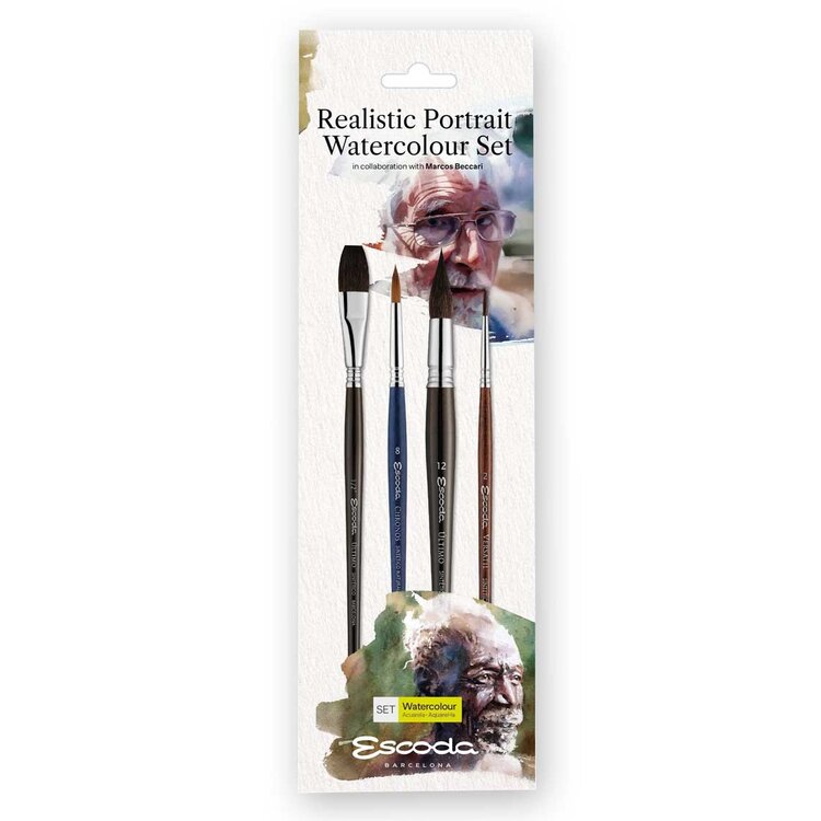 Escoda realistic portrait watercolour set aquarelpenselen
