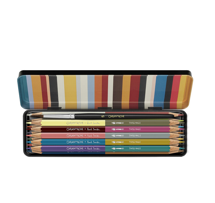 Caran d'Ache Paul Smith bicolor set aquarel (12) met penseel