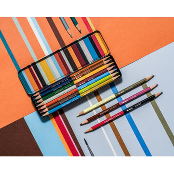 Caran d'Ache Paul Smith bicolor set aquarel (12) met penseel