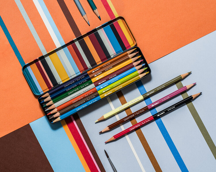 Caran d'Ache Paul Smith bicolor set aquarel (12) met penseel