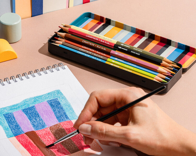 Caran d'Ache Paul Smith bicolor set aquarel (12) met penseel