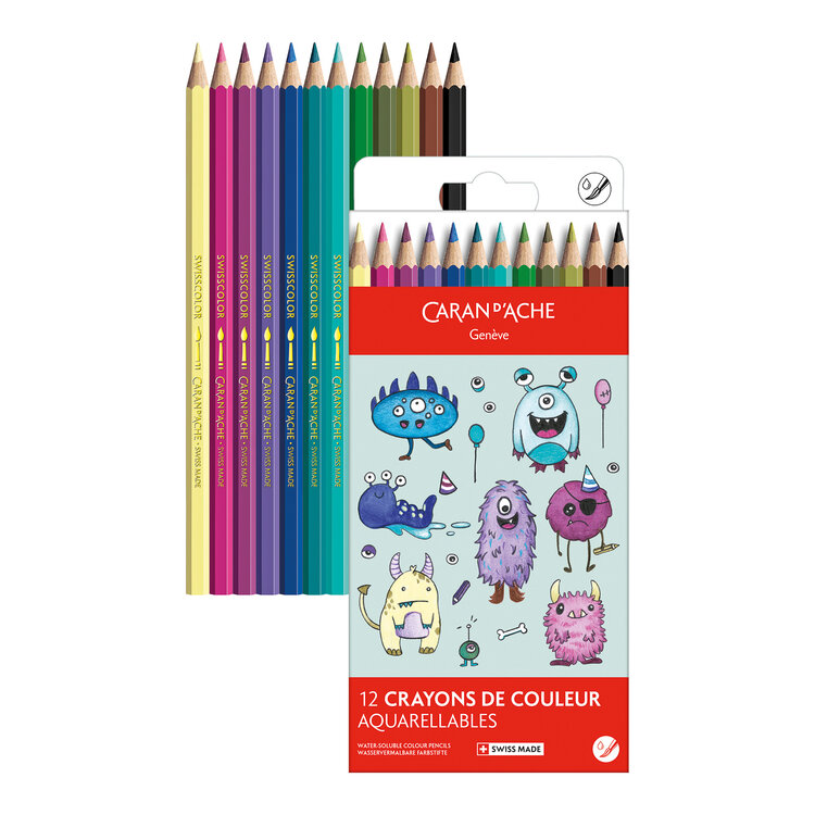Caran d'Ache aquarelpotloden Kawaii (set 12)
